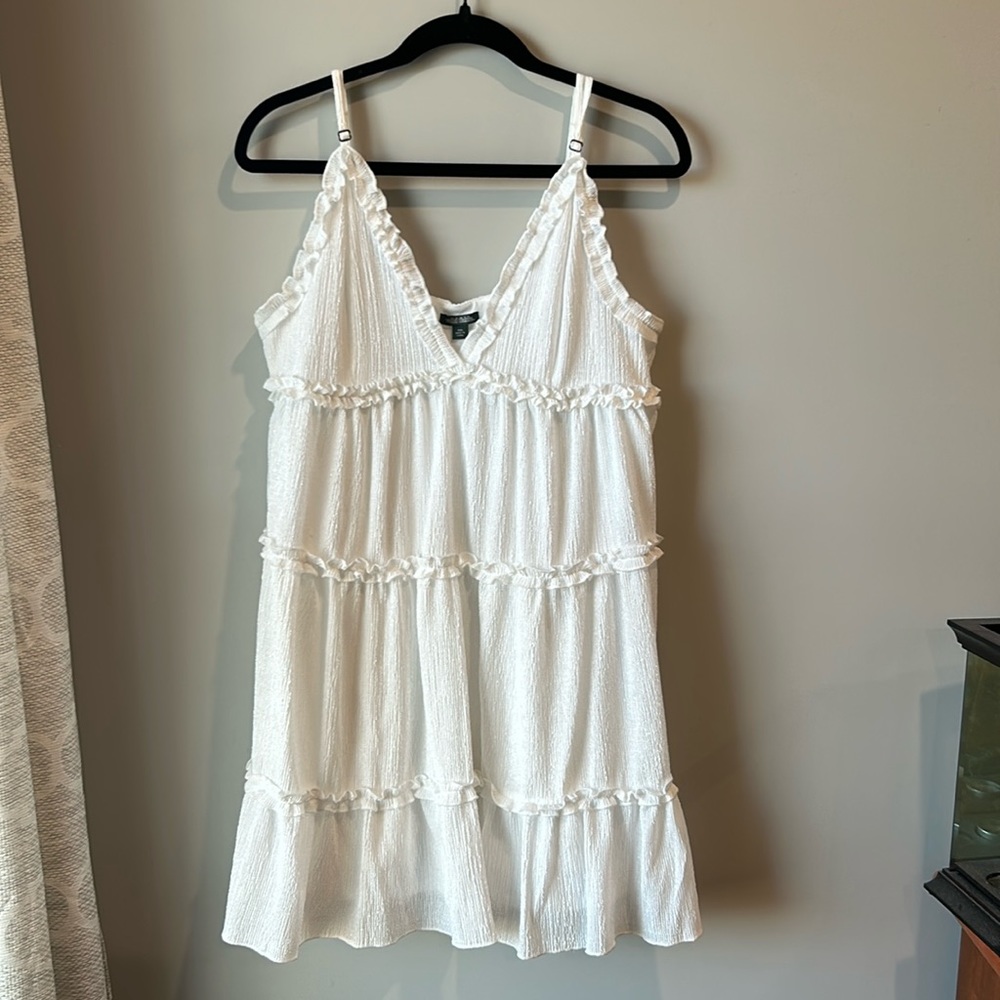 White ruffle dress